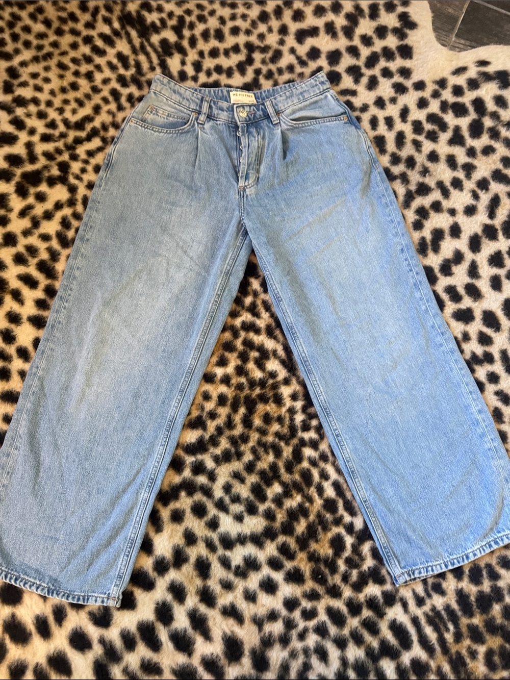Free People we the Free Light Blue Wide Leg Jeans